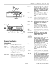 Epson ActionPC 2600 Product Information Manual
