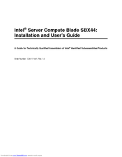 Intel SBX44 - Server Compute Blade Installation And User Manual