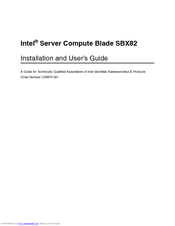 Intel SBX82 - Server Compute Blade Installation And User Manual