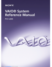 Sony PCV-J200 - Vaio Desktop Computer System Reference Manual