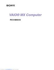 Sony VAIO MX PCV-MXS10 Getting Started Manual