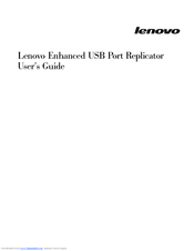 Lenovo 43R8770 - Enhanced USB Port Replicator User Manual