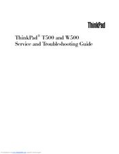 IBM THINKPAD W500 Service And Troubleshooting Manual