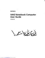 Sony PCG-818 - VAIO - PII 300 MHz User Manual