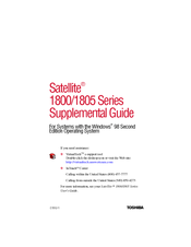 Toshiba 1800 S253 - Satellite - PIII 850 MHz Supplemental Manual