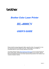 Brother 4000CN - HL Color Laser Printer User Manual