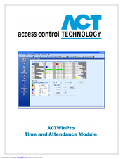 ACT WIN PRO - TIME AND ATTENDANCE Manual