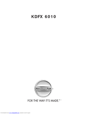 KITCHENAID KDFX 6010 Manual