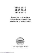KITCHENAID KRCB 6010 Assembly Instructions Manual