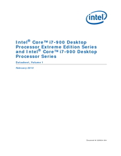 INTEL I7-900 DESKTOP PROCESSOR -  VOLUME 1 Datasheet