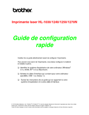 Brother HL 1030 - B/W Laser Printer Manual De Configuration Rapide