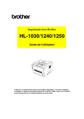 Brother HL 1030 - B/W Laser Printer Manual De L'utilisateur
