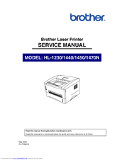 Brother HL 1230 - B/W Laser Printer Service Manual