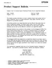 Epson EPL-8000 Product Support Bulletin