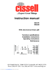 CISSELL WE176 Instruction Manual