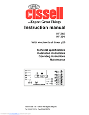CISSELL CSHW75-HF245-304 Instruction Manual