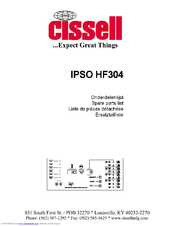 CISSELL CSHW75-HF304 Spare Parts List