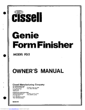 CISSELL FG2 Owner's Manual