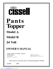 CISSELL PANTOP24VMAN594 Owner's Manual