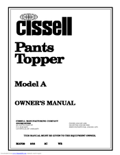 CISSELL PANTOPAMAN39 Owner's Manual