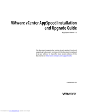VMWARE APPSPEED SERVER 1.5 - VCENTER APPSPEED INSTALLATION AND Upgrade Manual