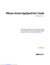 VMWARE APPSPEED SERVER 1.5 - VCENTER APPSPEED INSTALLATION AND Manual