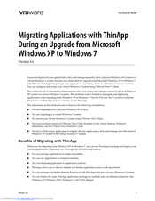 VMWARE THINAPP 4.6 - MIGRATING APPLICATIONS TECHNICAL NOTE Applications