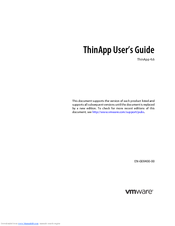 VMWARE THINAPP 4.6 - MIGRATING APPLICATIONS TECHNICAL NOTE Manual