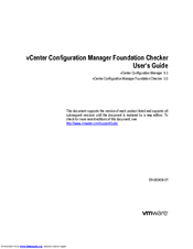VMWARE VCENTER CONFIGURATION MANAGER FOUNDATION CHECKER 3.0 User Manual