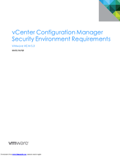 VMWARE VCM 5.3 - CONFIGURATION MANAGER SECURITY ENVIRONMENT REQUIREMENTS Configuration