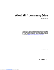 Vmware VCLOUD API 1.0 - API Programming Manual