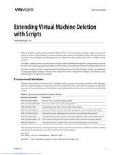 Vmware VIEW MANAGER 4.X - EXTENDING VIRTUAL MACHINE DELECTION WITH SCRIPTS Manual