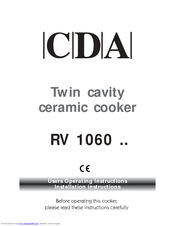 CDA RV 1060 Series Installation Instructions Manual