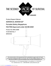 ACR ELECTRONICS ACR-EM-1A - REV Y Product Support Manual
