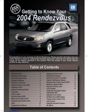 BUICK RENDEZVOUS GTK 2004 Getting To Know Manual