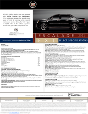 CADILLAC ESCALADE EXT - DATASHEET 2011 Datasheet