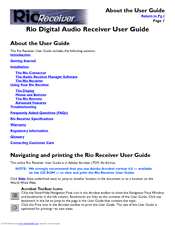 RIO RECEIVER Frequently Asked Questions Manual