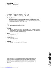 AUTODESK AUTOCAD PLANT 3D 2011 - SYSTEM REQUIREMENTS Manual