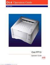 Oce 1010N - B/W Laser Printer Operation Manual