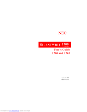 NEC Silentwriter 1765 User Manual