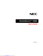 NEC 1260N - SuperScript 1260 B/W Laser Printer User Manual