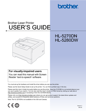 Brother HL 5280DW - B/W Laser Printer User Manual