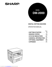 Sharp DM 2000 - B/W Laser Printer Operation Manual