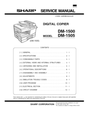 Sharp DM-1505 - B/W Laser Printer Service Manual