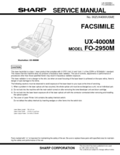 Sharp FO-2950M - B/W Laser - All-in-One Service Manual