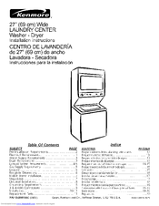 Kenmore 9791 - 27 in. Laundry Center Installation Instructions Manual