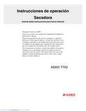 Asko T702 Instrucciones De Operación