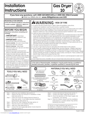 GE DCVH680GJMV - 7.0 cu.ft. Gas Dryer Installation Instructions Manual