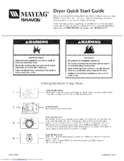 Maytag MED6400TQ - Bravos 7 cu. Ft. Electric Dryer Quick Start Manual