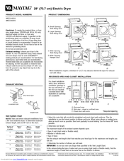 Maytag MEDC400V Dimensions And Installation